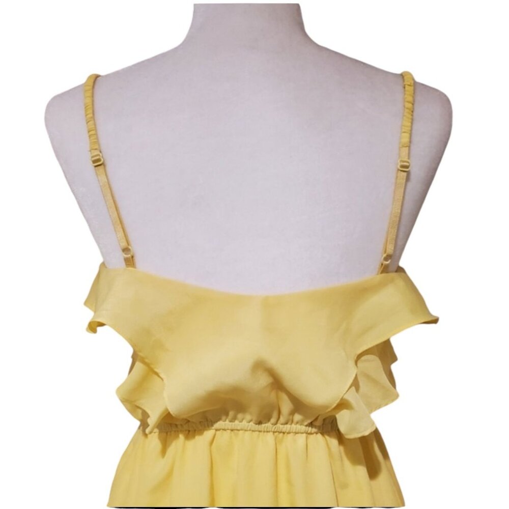 BCBGeneration Yellow Ruffle Spaghetti Strap Mini Dress XSmall - Picture 10 of 12